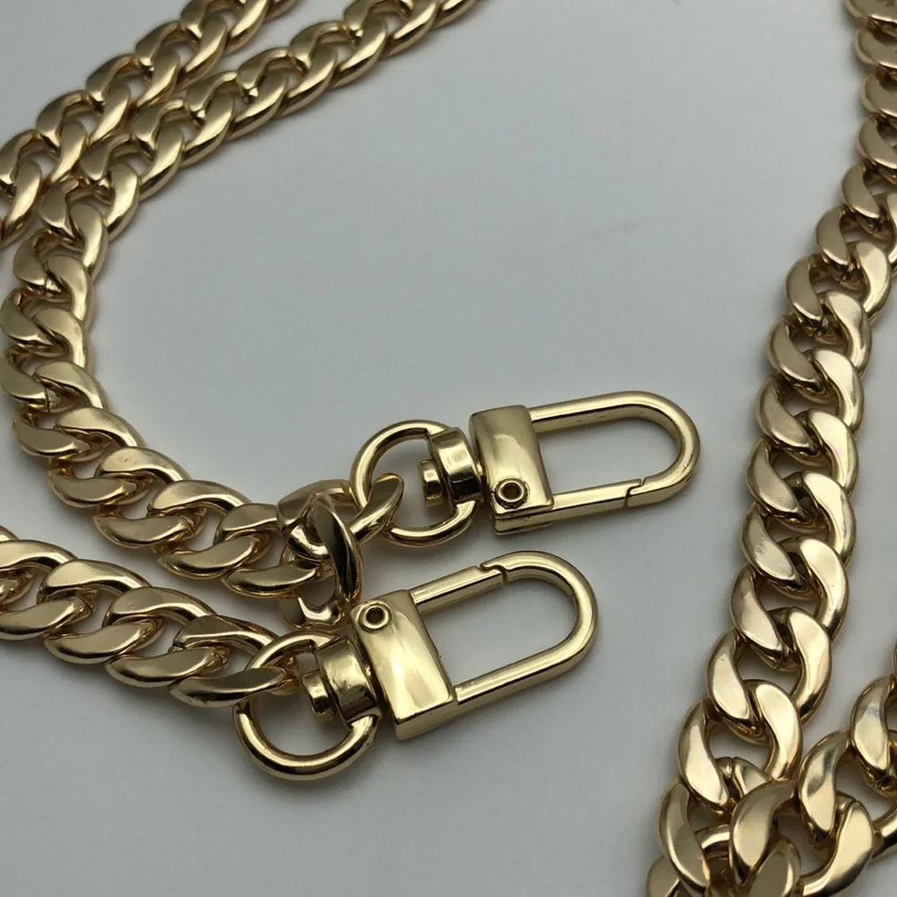 Gold Chain - Iron Flat Gold Chain Replacement Purse Straps Shoulder or Crossbody - Picture 4 of 7
